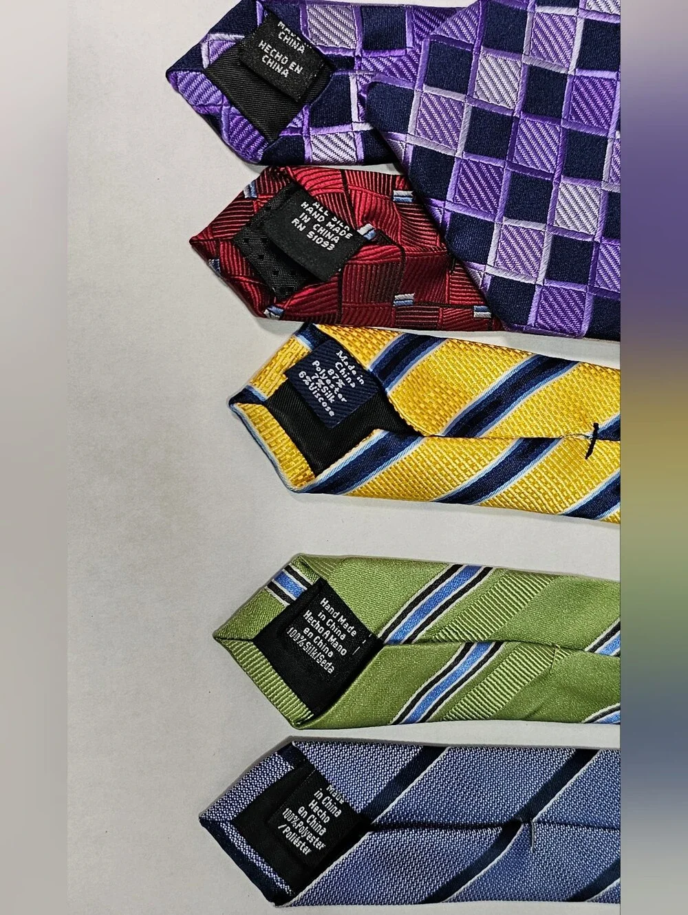 Croft & Barrow Silk Neckties Lot Of 5 Various Colors And Designs Classic